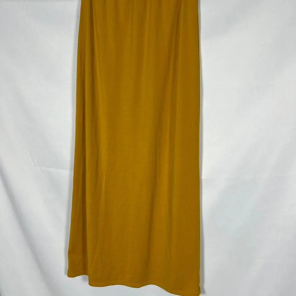 Y2K BABY O VINTAGE MUSTARD YELLOW‎ MAXI SKIRT Small